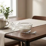 Glass Sugar Bowl with Spoon – 12 cm Elegant Storage Jar