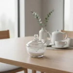 Glass Sugar Bowl with Spoon – 12 cm Elegant Storage Jar - Image 3