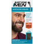Just For Men Mustache & Beard Dye Kit for Facial Hair Color with Brush Applicator