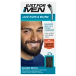 Just For Men Mustache & Beard Dye Darkest Brown Facial Hair Color Kit with Brush