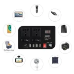 BYGD E8982 Car Power Inverter 300W - Black - Image 2