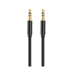 ASPOR A230 AUX 3.5MM Cable Nylon Line+ Metal Case 1M - Black, USB