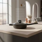 28cm Deep Non-Stick Frying Pan with Glass Lid