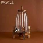 Glass Juice Dispenser with Wooden Base & Tap – Multiple Sizes - Image 2