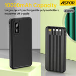 Aspor A300PD 10000mAh 22.5W Power Bank with Built-in Charging Cables - Image 3