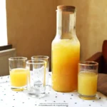 Glass Juice Pitcher Set with 4 Cups – 5-Piece Wooden Lid Drink Set - Image 6