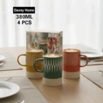 Printed Porcelain Coffee Mugs Set – 380ml Modern Cups - Image 3