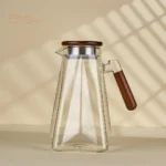 Glass Juice Pitcher with Wooden Lid & Handle – 1.5L & 2L