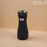 1L Clear Glass Juice Pitcher with Stainless Steel Lid & Black Fabric Cover - Image 2