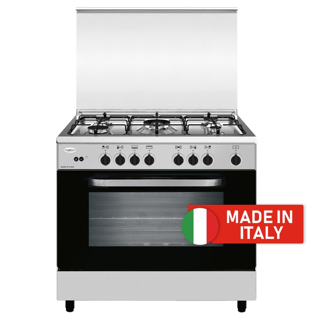 1200Wx1200H-AL-9612GI-4.jpg Flamegas Gas Cooker 90x60cm 5 Burner, Stainless Steel - Image 1