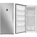 Midea Upright Freezer Refrigerator 595 Liters 21 CFT, Bru Steel