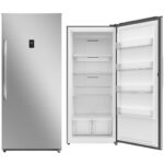 Midea Upright Freezer Refrigerator 595 Liters 21 CFT, Bru Steel