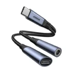 SY-C02 Audio-Transfer Series 2-in-1 Audio Adapter (Type-C to 3.5mm+Type-C)-Black