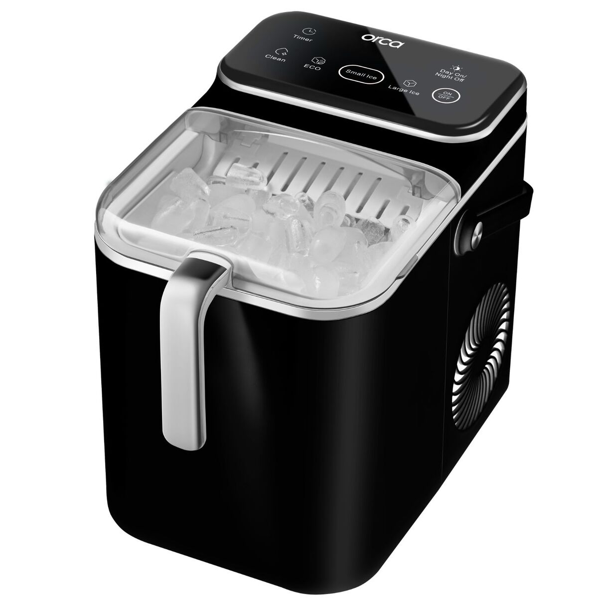 1200Wx1200H-OR-ICE-1200-BLK-2 Orca Bullet Ice Maker Machine 12kg, Black - OR-ICE-1200-BLK - Image 1