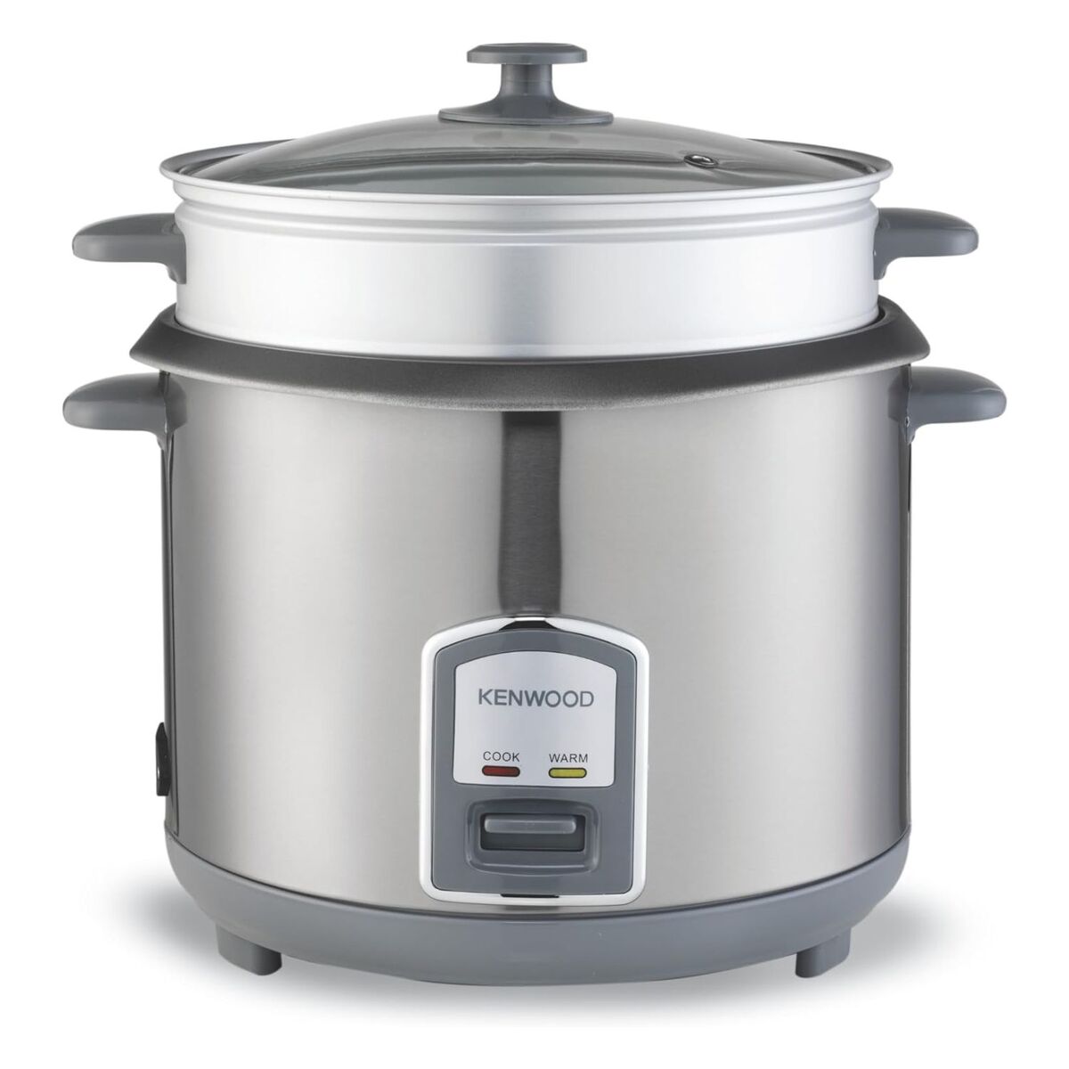 1200Wx1200H-RCM28.000SS Kenwood 2 in 1 Rice Cooker 2.8L 16 Cup with Food Steamer Basket - Silver - RCM28.000SS - Image 1
