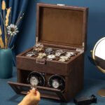 Luxury Leather Automatic Watch Winder & Jewelry Organizer Box