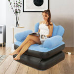 2-in-1 Inflatable Sofa Bed with Supportive Armrests
