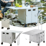 2-in-1 Foldable Camping Wagon with Integrated Table