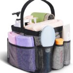 Single Shoulder Mesh Shower Gym Swim Bag with 9 Pockets Cosmetic Organizer Beach Tote Bag