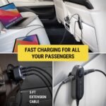 Scosche 100W Multi Port Travel Car Charging Hub 6 Port - Front & Back Seat USB-C & USB-A Charger - Image 3