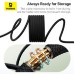 Baseus Tungsten Gold Magnetic Charging Cable USB-C to USB-C 100W 1m - Black - Image 4