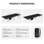 Naturehike XJC04 Ultralight Foldable Camping Bed - Khaki Single (190*65*38) - Image 4