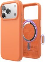 Elago iPhone 17 Pro Magnetic Silicone Case (Camera Control Key Included) (Orange)