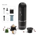 iCafilas 2-in-1 Portable Espresso Maker with Heating - Black - Image 3