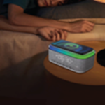 LZEL SONICGLOW WAKE MULTIFUNCTIONAL SPEAKER WITH ALARM CLOCK & WIRELESS CHARGER (BLACK/GRAY)