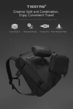 Tigernu T-B9836 Detachable Multi-Functional Backpack - Black - Image 3