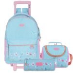 Pause Trolley Bag 18 With Pencil case & Lunch Bag - Garden