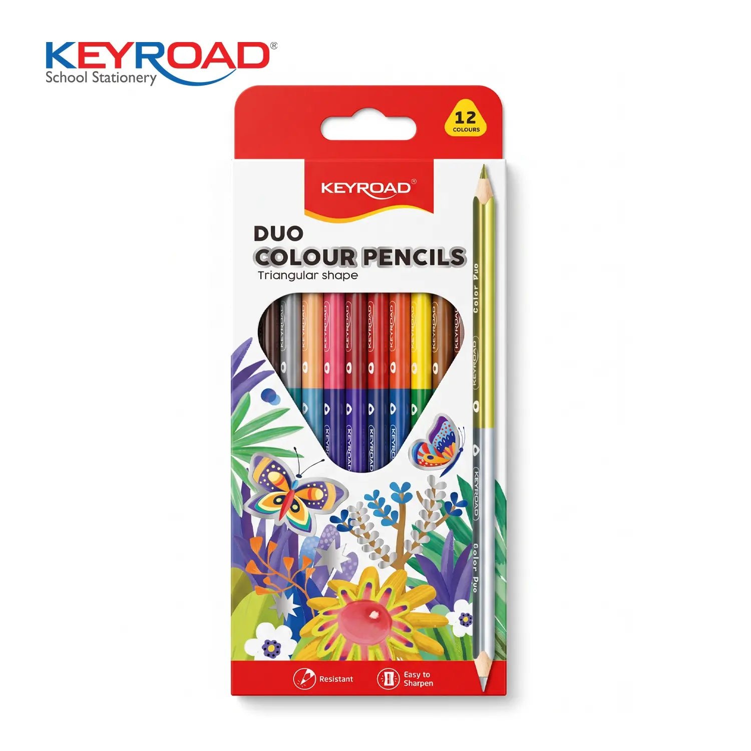 817869760096a8317094f1e15_65948992_c_ffffff-fefefe-f6f6f6.jpg Keyroad 7 Double Tip Color Pencil Box - 12Pieces / 24 Colors - Image 1